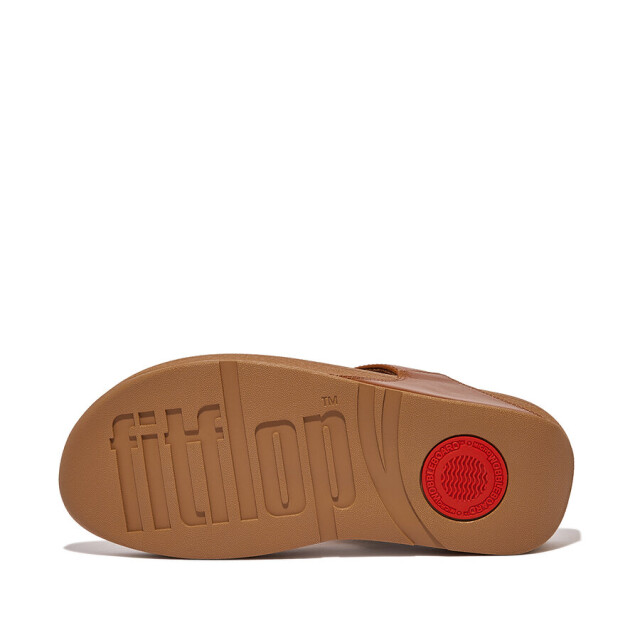 FitFlop Fitflop™ lulu leather teenslippers – leren comfort slippers FitFlop™ Lulu Leather Teenslippers – Tan Leren Comfort Slippers large
