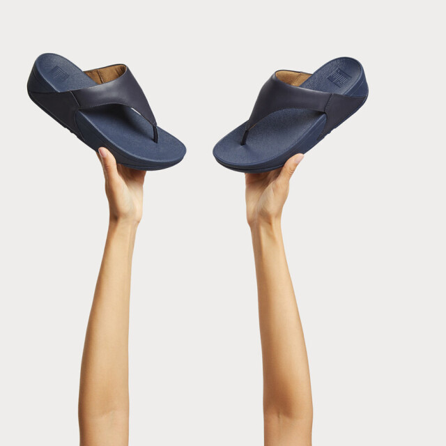 FitFlop Fitflop™ lulu leather teenslippers – wit leren comfort slippers FitFlop™ Lulu Leather Teenslippers – Blauw Leren Comfort Slippers large