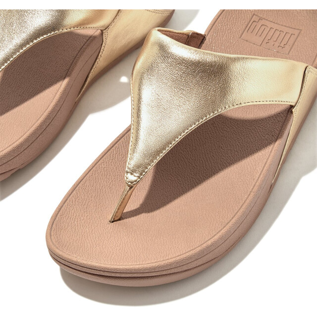 FitFlop Fitflop™ lulu leather teenslippers – wit leren comfort slippers FitFlop™ Lulu Leather Teenslippers – Platino Leren Comfort Slippers large
