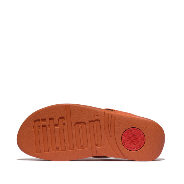 FitFlop Fitflop™ lulu leather teenslippers – leren comfort slippers FitFlop™ Lulu Leather Teenslippers – Oranje Leren Comfort Slippers large