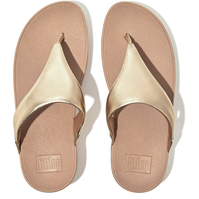 FitFlop Fitflop™ lulu leather teenslippers – wit leren comfort slippers FitFlop™ Lulu Leather Teenslippers – Platino Leren Comfort Slippers large