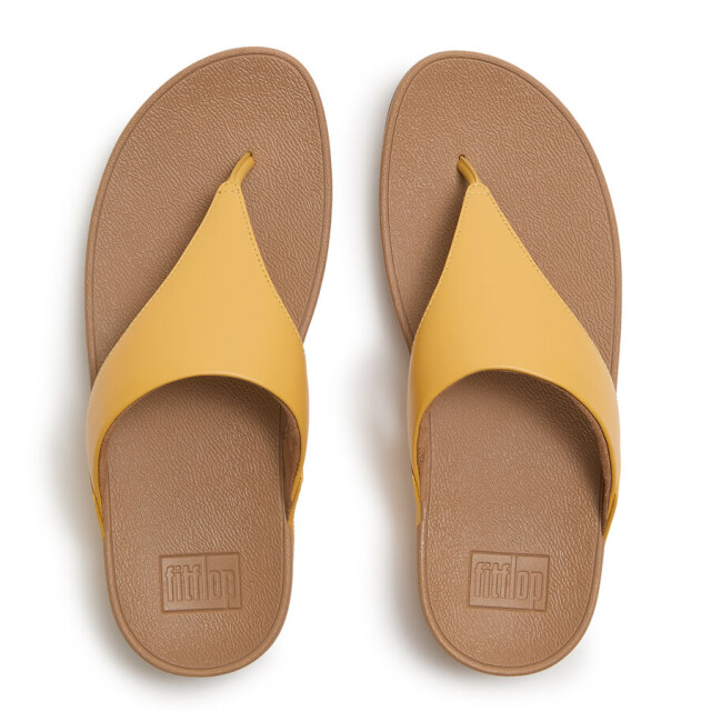 FitFlop Fitflop™ lulu leather teenslippers – leren comfort slippers FitFlop™ Lulu Leather Teenslippers – Geel Leren Comfort Slippers large
