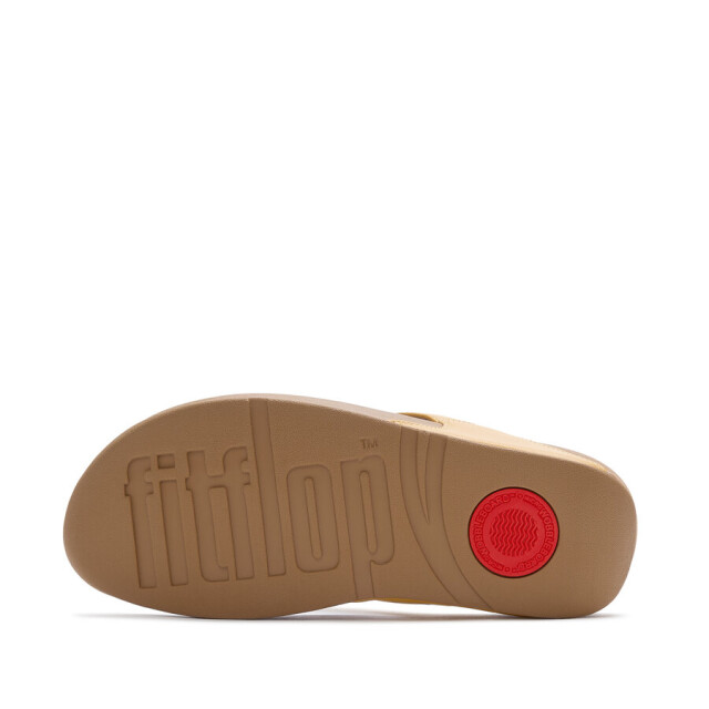 FitFlop Fitflop™ lulu leather teenslippers – leren comfort slippers FitFlop™ Lulu Leather Teenslippers – Geel Leren Comfort Slippers large