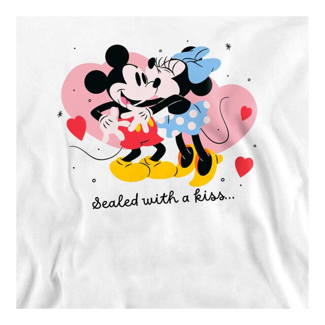 Disney Unisex volwassene verzegeld met een kus mickey & minnie mouse sweatshirt UTTV30510_white large