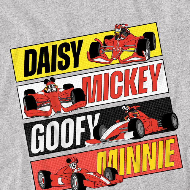 Disney Kinderen/kinderen racing mickey mouse & friends gekleurde dozen t-shirt UTTV30526_athleticheather large