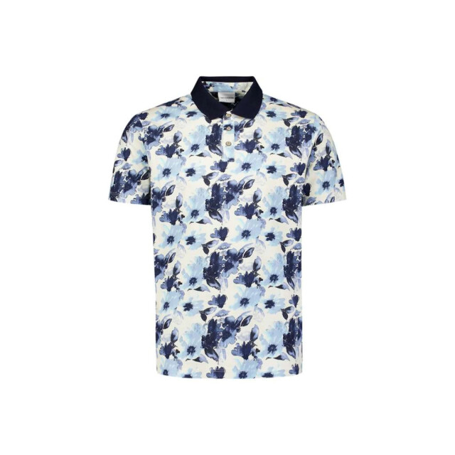 No Excess Polo short sleeve printed blue 31380314-030 large