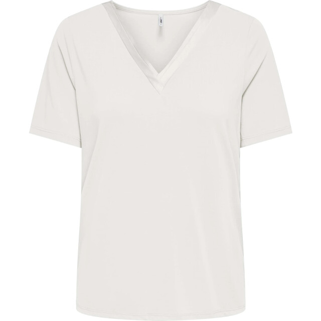 Only Onlfree s/s split v-neck top jrs cloud dancer 15368626-177922 large