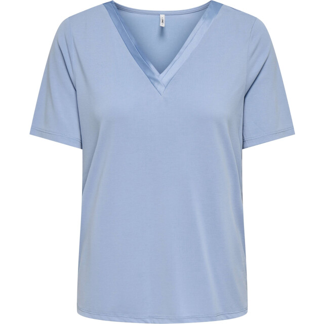 Only Onlfree s/s split v-neck top jrs soft chambray 15368626-299897 large