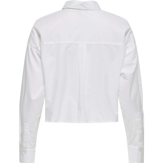 Only Onlriti l/s pearl short shirt wvn bright white/pea 15371587-190858001 large