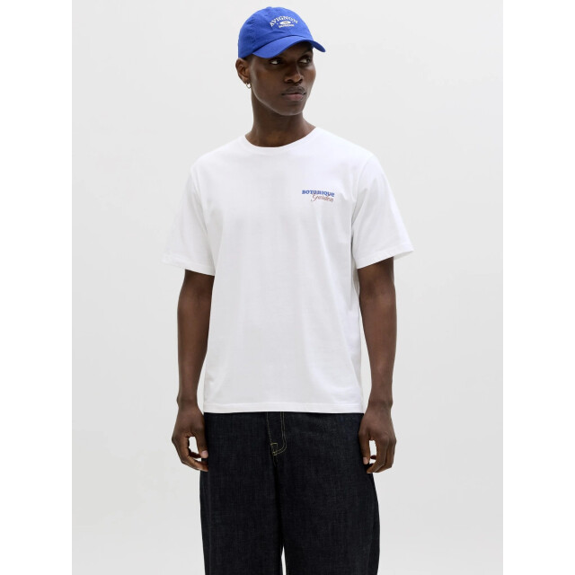 Jack & Jones Heren backprint t-shirt jjbali gebloemd 12288091-Bright White large