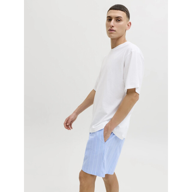 Jack & Jones Heren korte shortama pyjamaset jacflorence wit/lichtblauw 12290757-Chambray Blue large