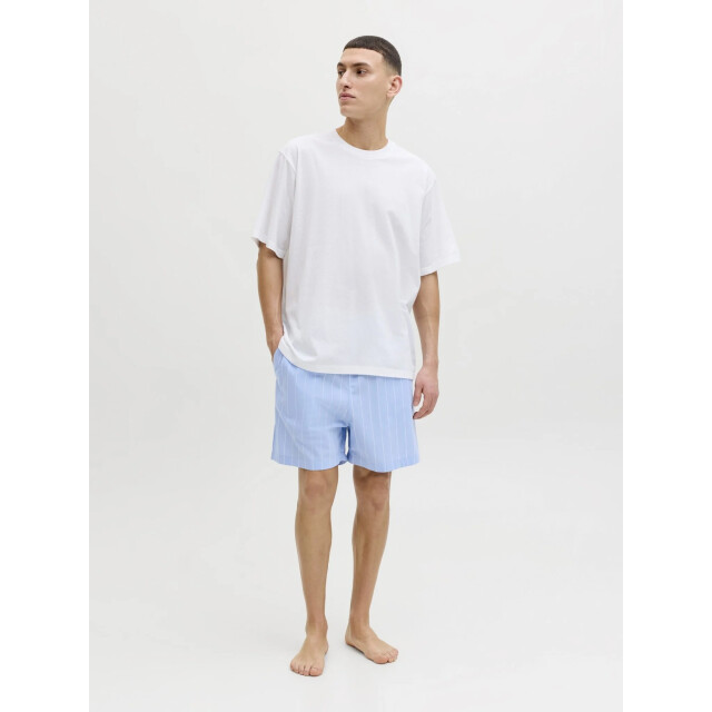 Jack & Jones Heren korte shortama pyjamaset jacflorence wit/lichtblauw 12290757-Chambray Blue large