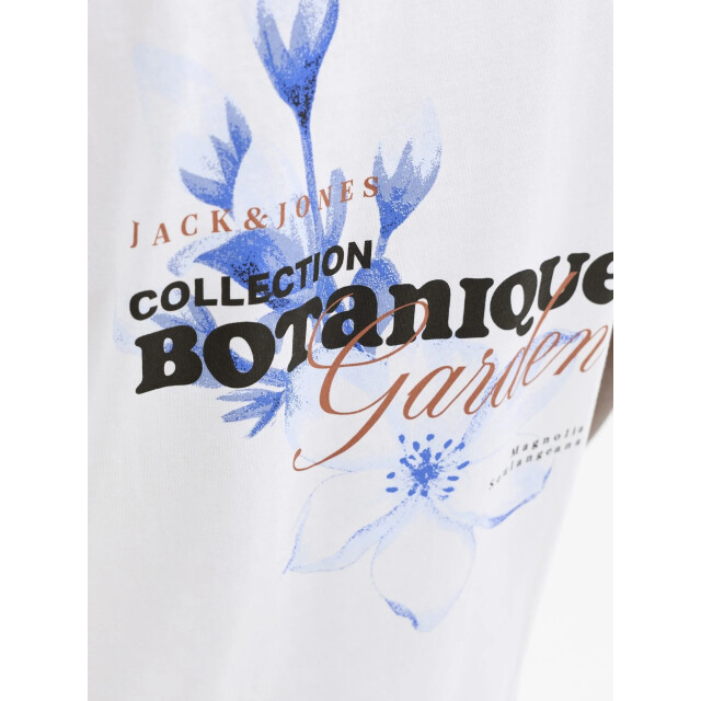 Jack & Jones Heren backprint t-shirt jjbali gebloemd 12288091-Bright White large