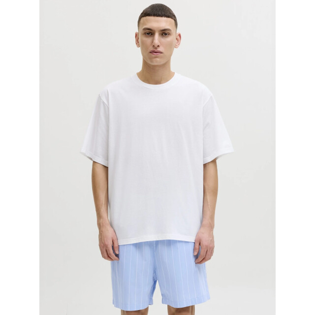 Jack & Jones Heren korte shortama pyjamaset jacflorence wit/lichtblauw 12290757-Chambray Blue large