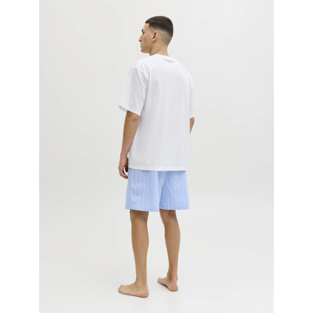 Jack & Jones Heren korte shortama pyjamaset jacflorence wit/lichtblauw 12290757-Chambray Blue large