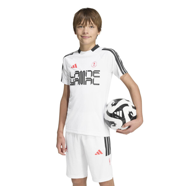 Adidas ly hot tee y t-shirt voetbal train km jonge - 073618_100-140 large