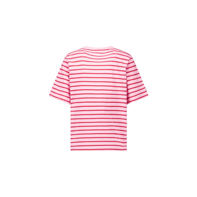 Studio Anneloes stripe studio floor t-shirt 13689 4044 ruby red/ pop pink 06011.640.0052 large