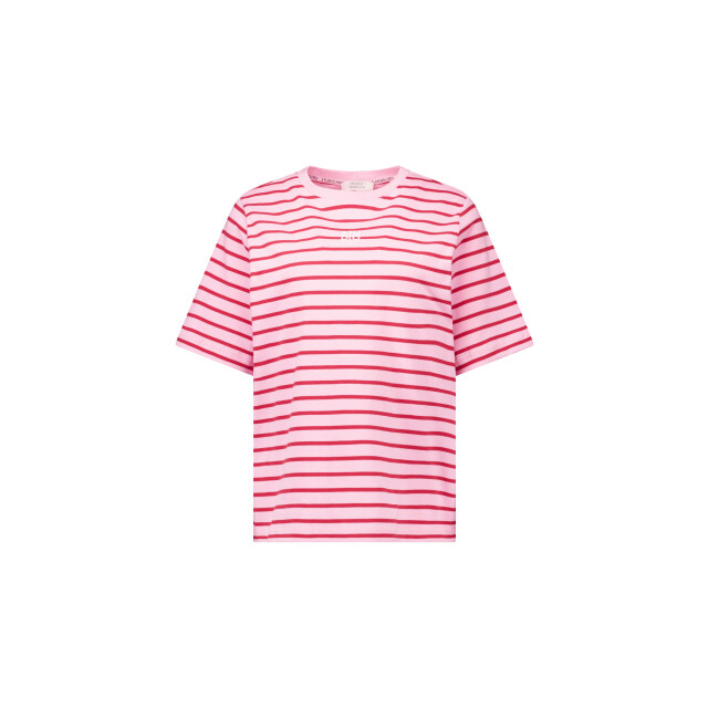 Studio Anneloes stripe studio floor t-shirt 13689 4044 ruby red/ pop pink 06011.640.0052 large