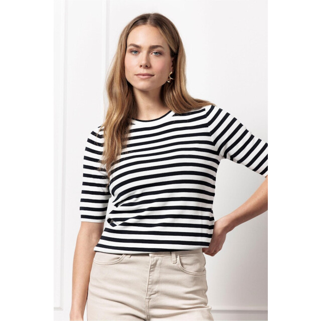 Studio Anneloes luna stripe short slv pullover 91510 1169 /dark blue 06011.112.0094 large