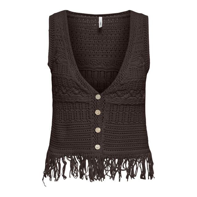 Only Onlalix life sl fringe waistcoat knt - 4259.70.0006 large