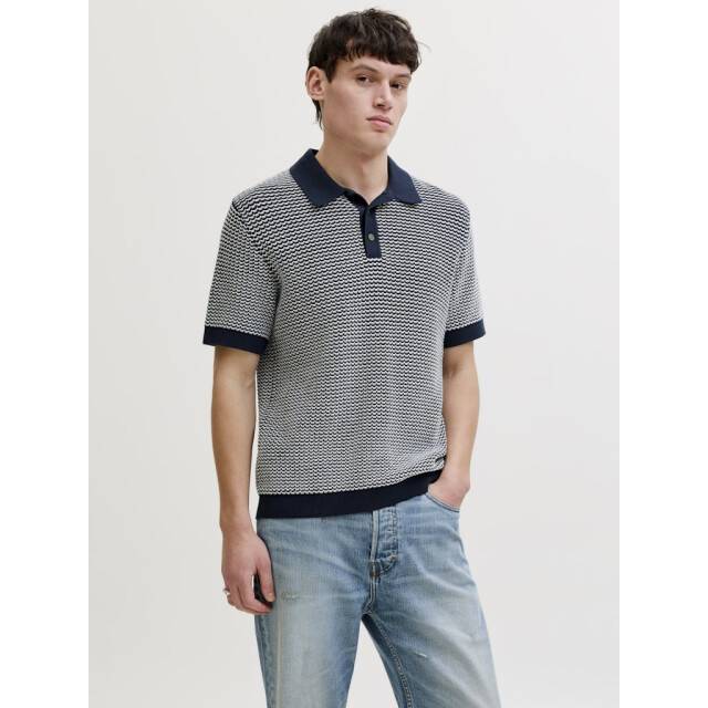 Jack & Jones Jprblukingsley knit polo ss dessin 5369.39.0032 large