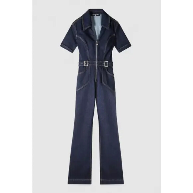 Patrizia Pepe Denim jumpsuit met korte mouwen 8T0048 large