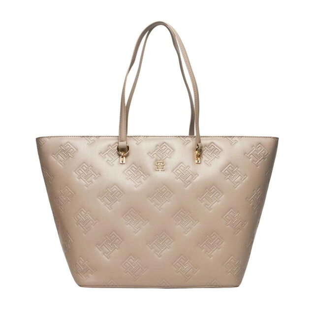 Tommy Hilfiger Handtas met reliëf UTNA1377_beige large