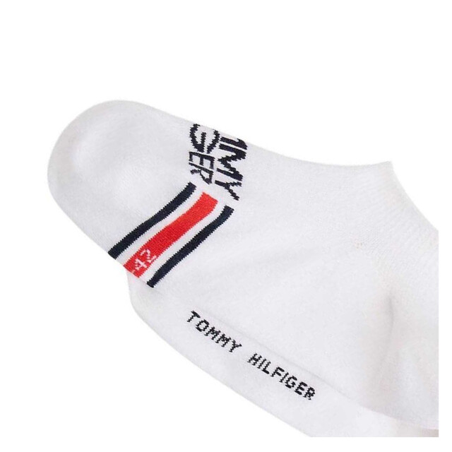 Tommy Hilfiger Geribbelde enkelsokken met logo voor heren (set van 2) UTNA1370_white large
