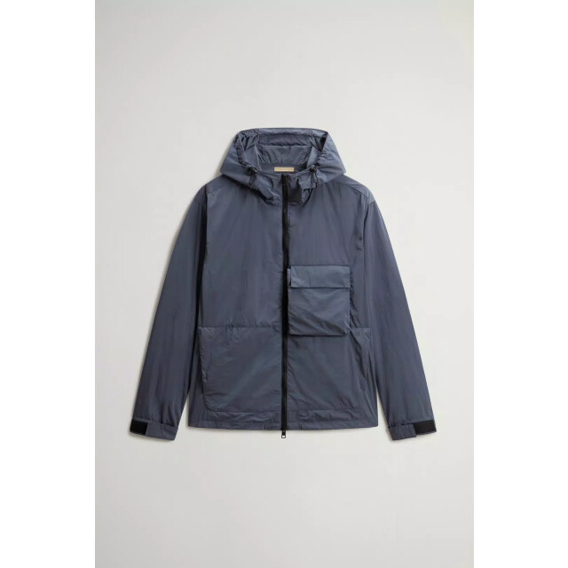 Woolrich Shiny nylon hooded jacket grisaille 162043636 large