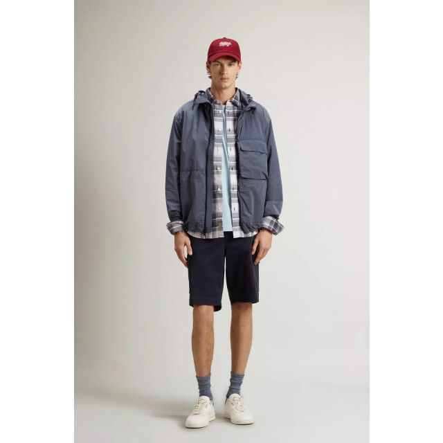 Woolrich Shiny nylon hooded jacket grisaille 162043636 large