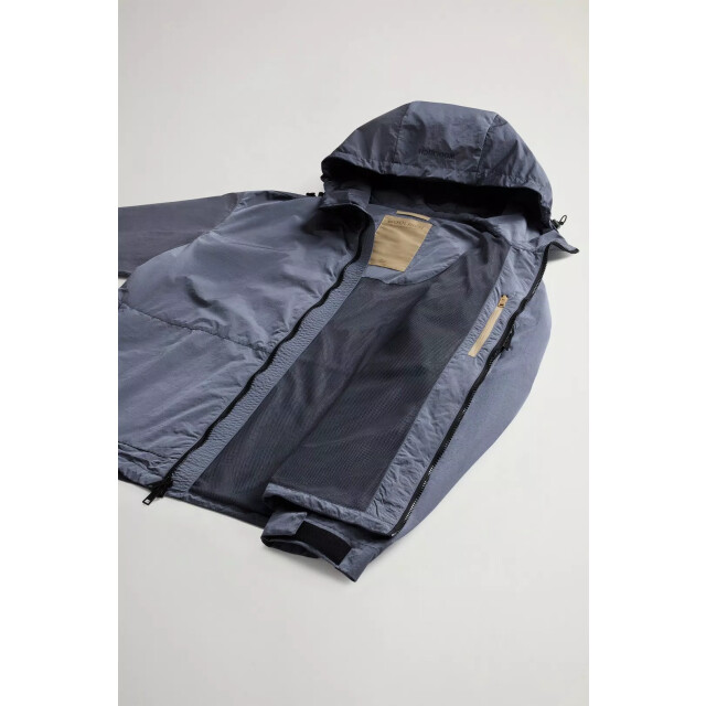 Woolrich Shiny nylon hooded jacket grisaille 162043636 large