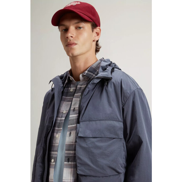 Woolrich Shiny nylon hooded jacket grisaille 162043636 large