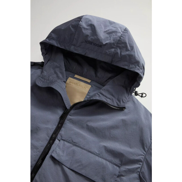 Woolrich Shiny nylon hooded jacket grisaille 162043636 large