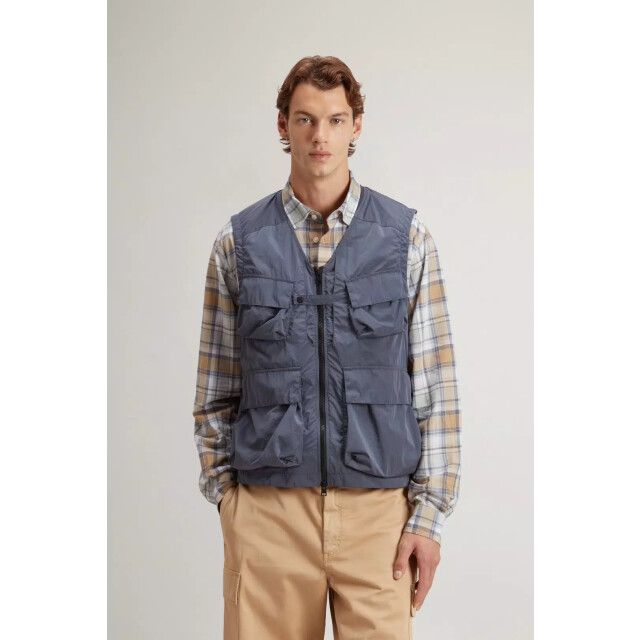 Woolrich Shiny nylon bodywarmer grisaille 162043680 large