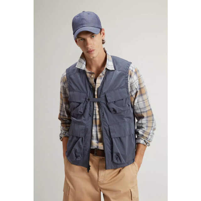 Woolrich Shiny nylon bodywarmer grisaille 162043680 large