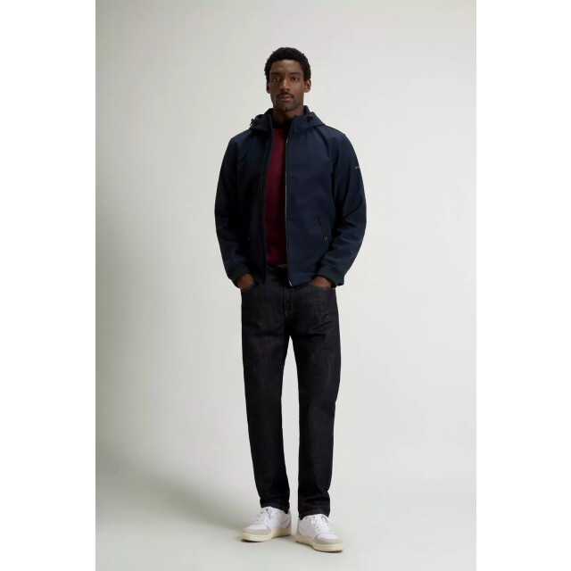 Woolrich Soft shell full zip hoodie jacket melton 162044000 large