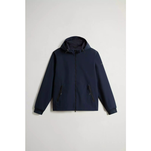 Woolrich Soft shell full zip hoodie jacket melton 162044000 large