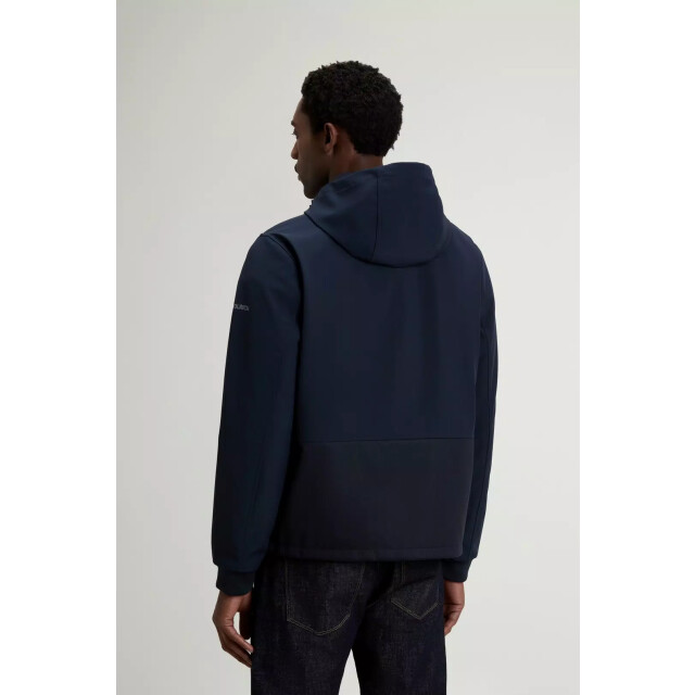 Woolrich Soft shell full zip hoodie jacket melton 162044000 large