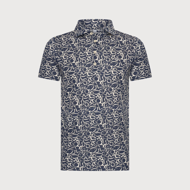 Blue Industry De florale polo | 6121.61-NAVY large