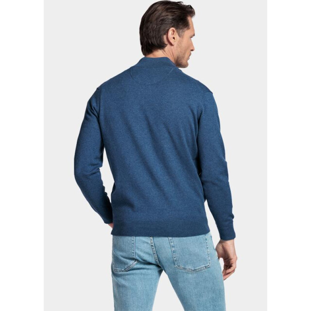 Bos Bright Blue Half zip cotton regular fit jeans blue 618400cct/675 201428 large