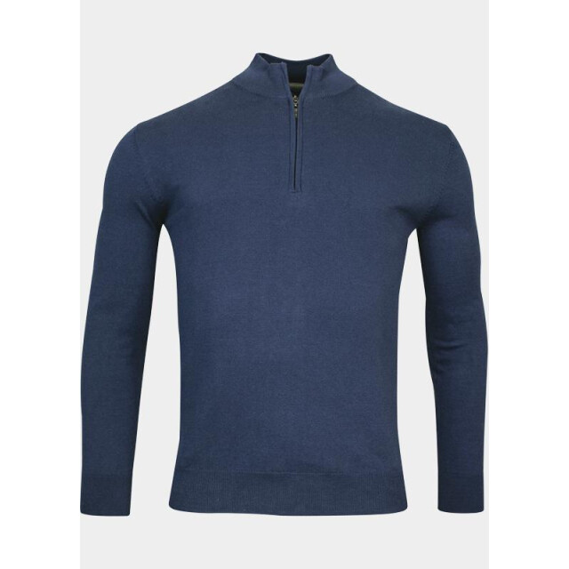 Bos Bright Blue Half zip cotton regular fit jeans blue 618400cct/675 201428 large