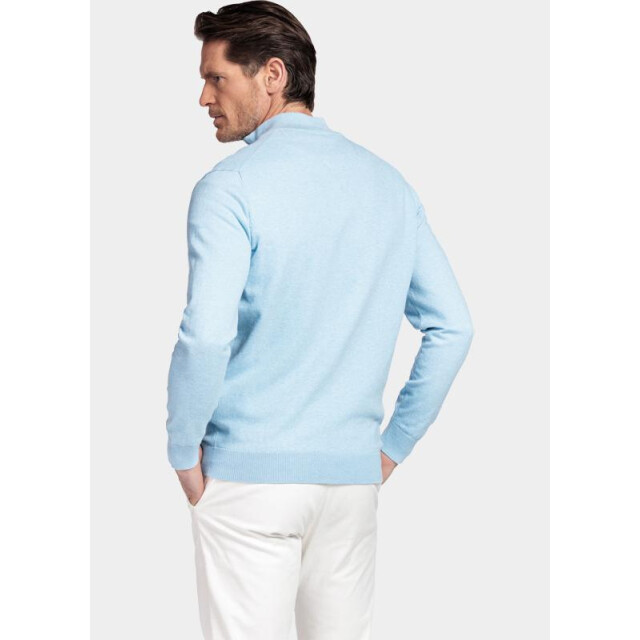 Bos Bright Blue Half zip cotton regular fit licht 618400cct/615 201430 large