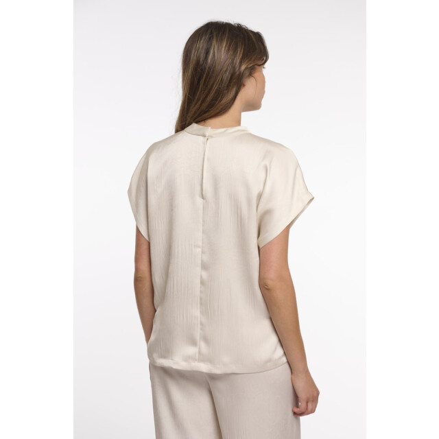 Rino & Pelle short sleeve top with high neck esai.7002622 birch 06011.112.0215 large