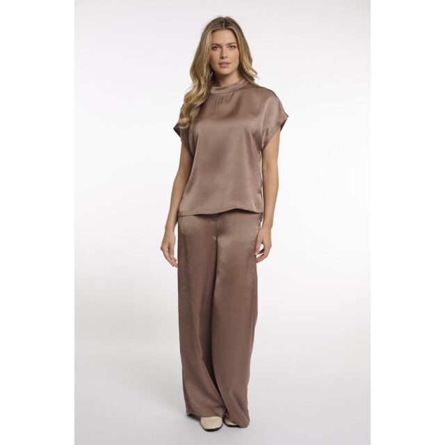 Rino & Pelle short sleeve top with high neck esai.7002622 slate bark 06011.834.0057 large