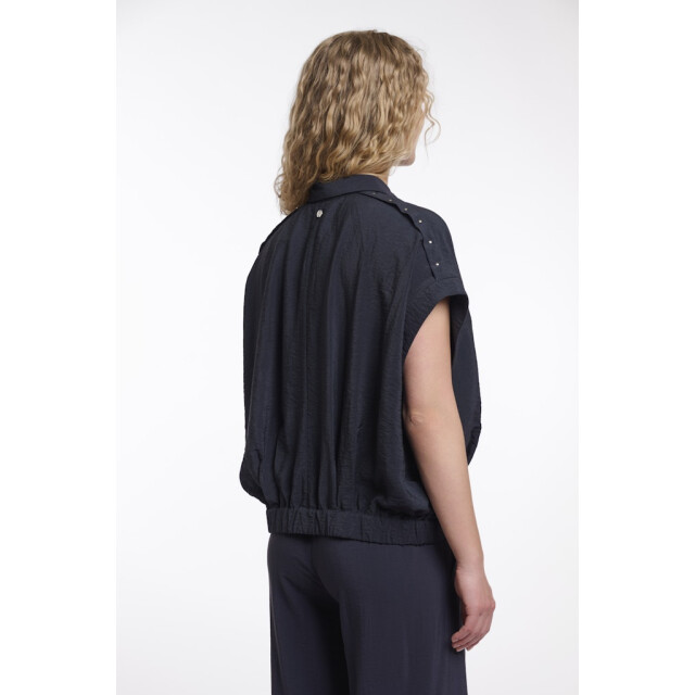 Rino & Pelle boxy capsleeve top with pleats in waist imela.7002621 dark 06011.261.0050 large