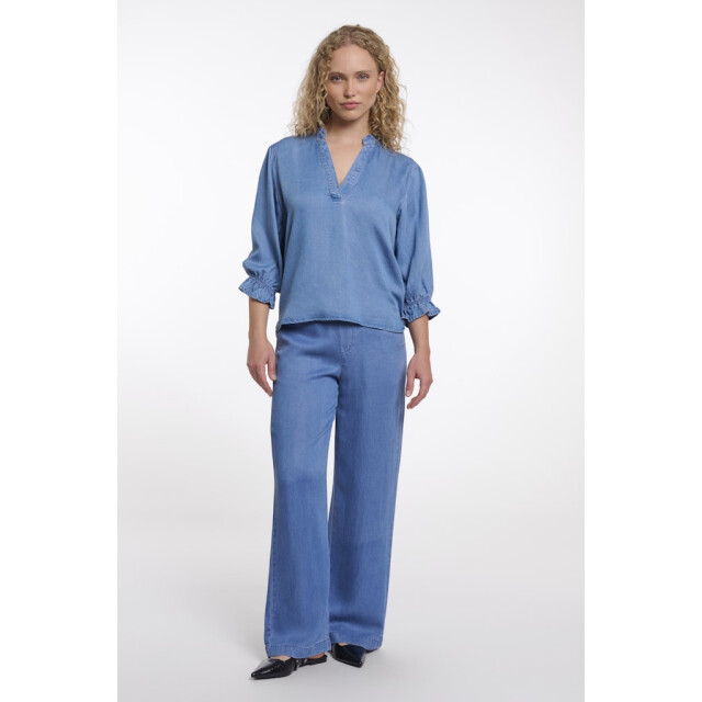 Rino & Pelle half sleeve top with v-neck kamar.7002621 washed 06615.211.0118 large