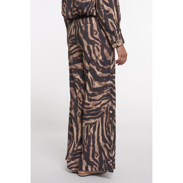 Rino & Pelle regular length wide leg pants darjaregular.7002621 brown zebra 06541.849.0205 large