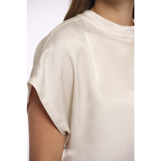 Rino & Pelle short sleeve top with high neck esai.7002622 birch 06011.112.0215 large