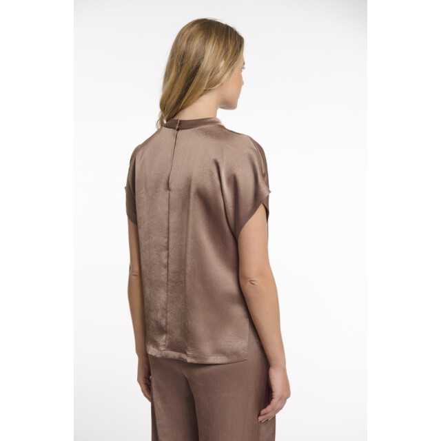 Rino & Pelle short sleeve top with high neck esai.7002622 slate bark 06011.834.0057 large