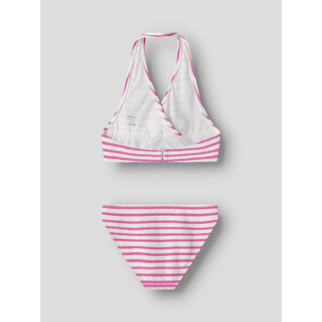 Name It Meisjes bikini set strik nkfzippa gestreept 13253288-Knockout Pink large